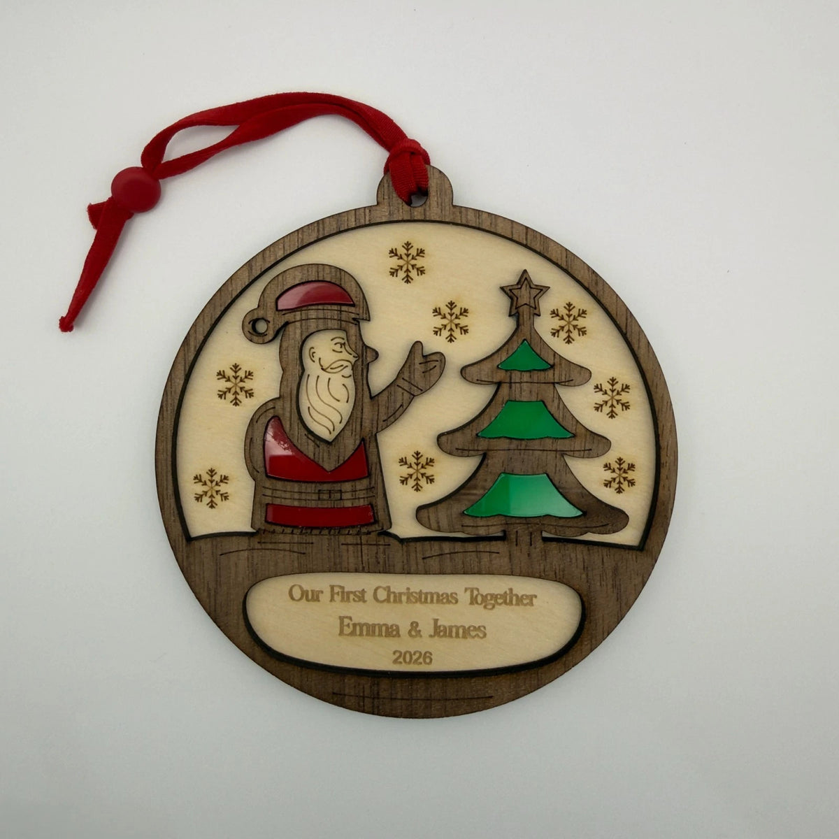 Personalised Our First Christmas Together Bauble 2026 Wooden Couple Keepsake — photo 6