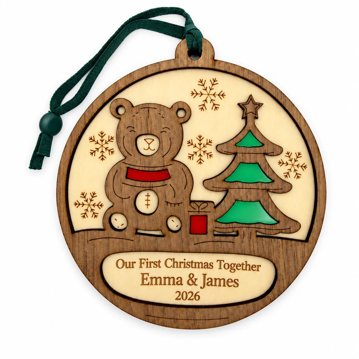Personalised Our First Christmas Together Bauble 2026 Wooden Couple Keepsake — photo 7