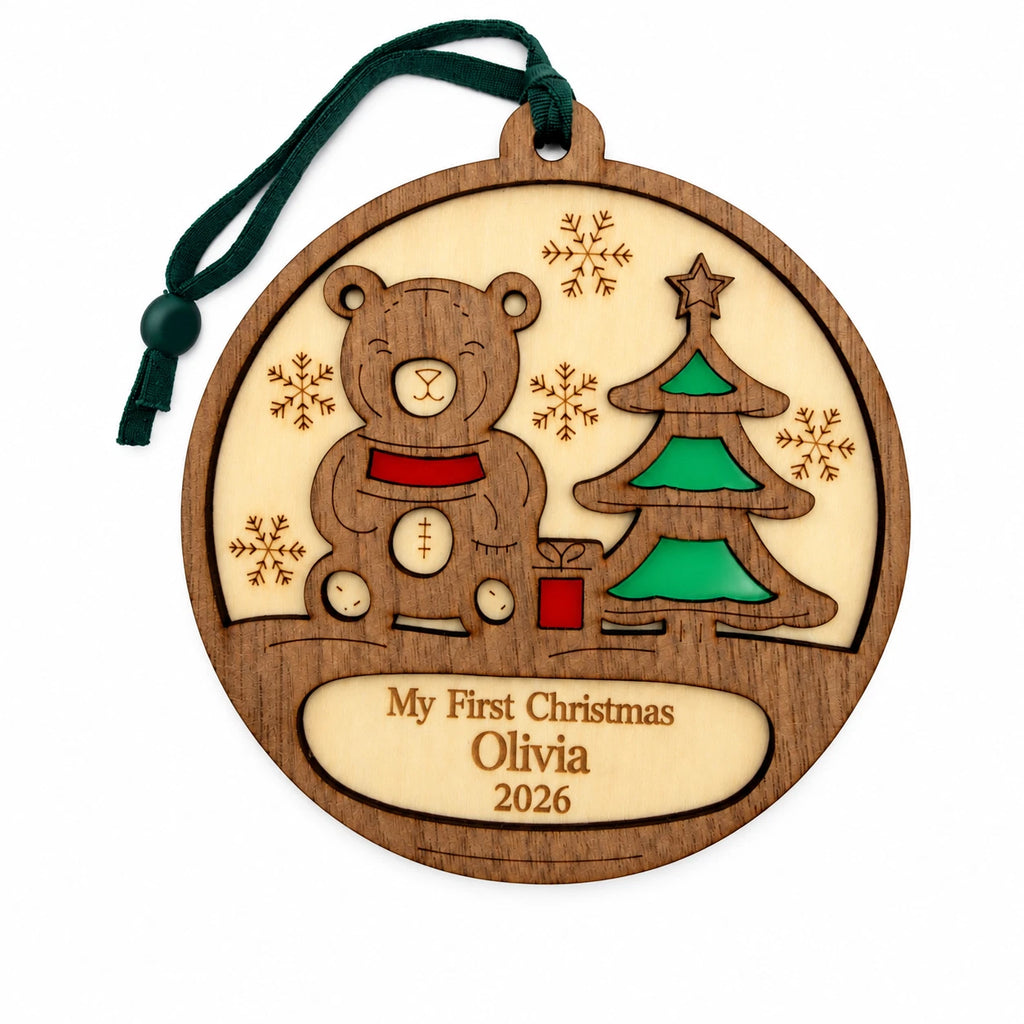 Personalised Baby First Christmas Bauble 2026 Wooden Newborn Keepsake — photo 3