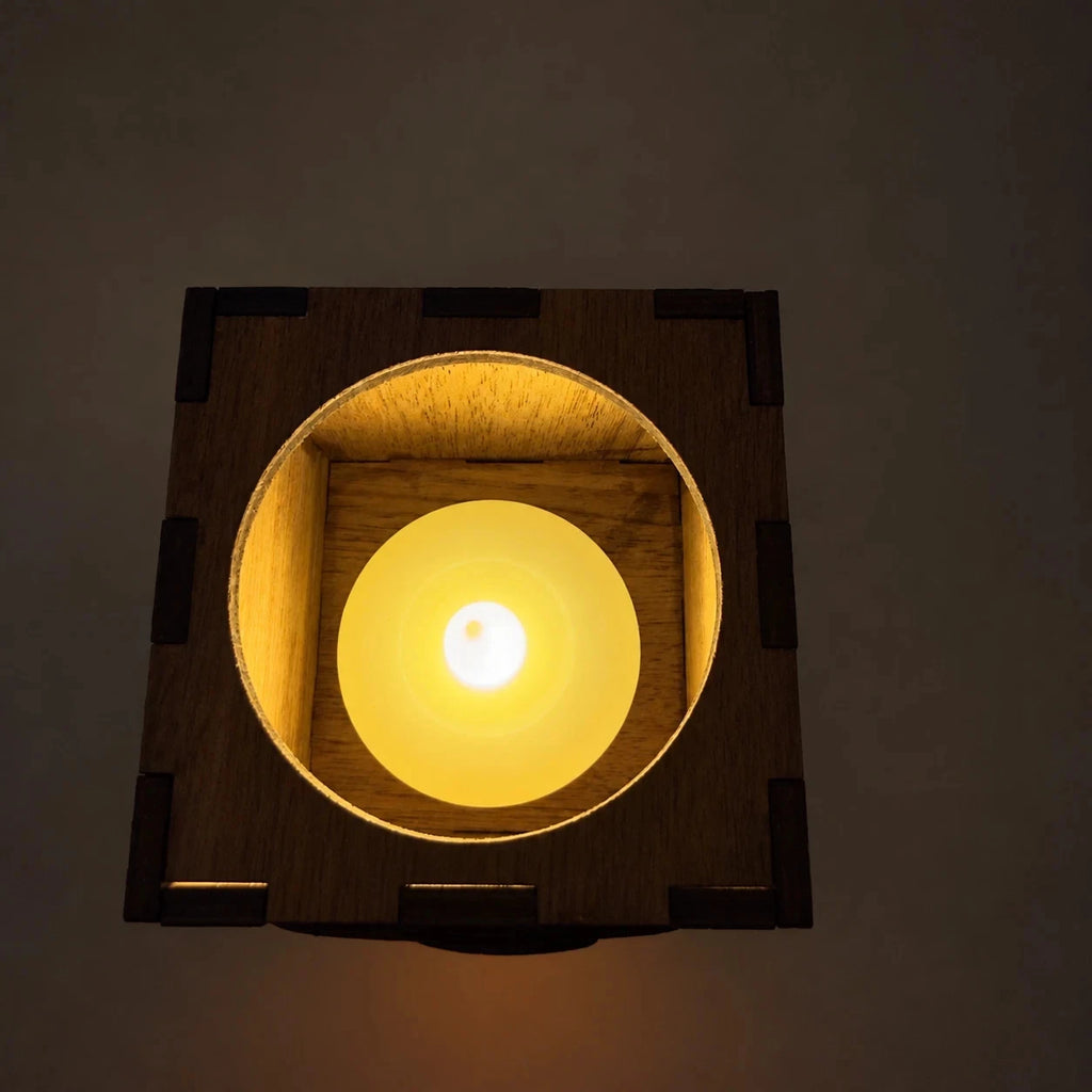 Wooden Halloween Pumpkin Lantern LED Tea Light Holder Walnut Small Large Decor — photo 13