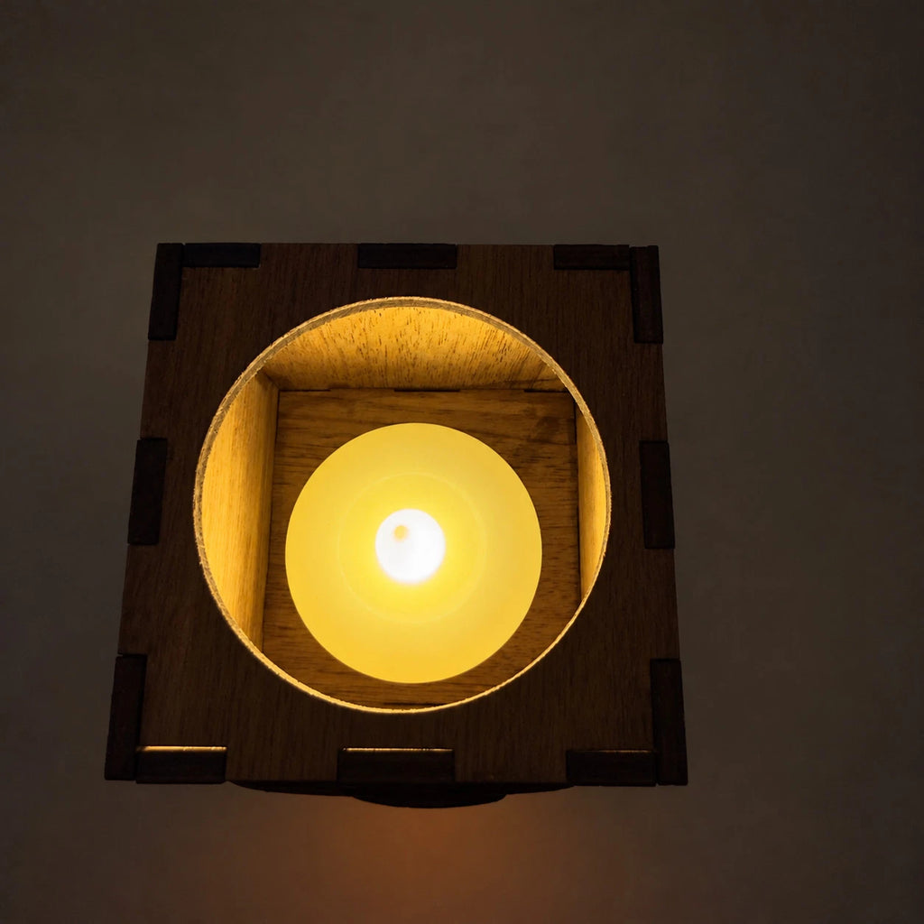 Wooden Halloween Pumpkin Lantern LED Tea Light Holder Walnut Small Large Decor — photo 33